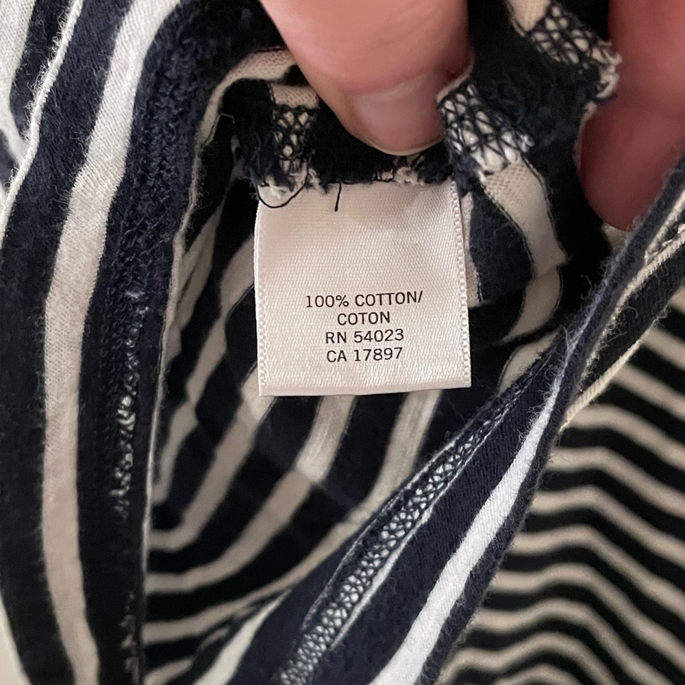 Navy striped Nautical Scoop Neck Cotton Teeshirt L Banana Republic - Picture 4 of 5